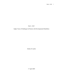 Buck v. Bell: Eighty Years of Challenges for Parents with
