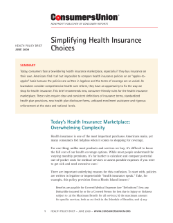 Simplifying Health Insurance Choices