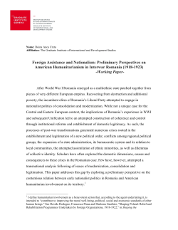 Foreign Assistance and Nationalism: Preliminary Perspectives on