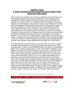 Parish Churches in the Tudor period