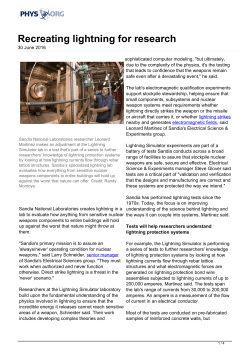 Recreating lightning for research