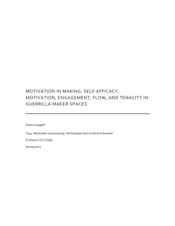 motivation in making: self-efficacy, motivation, engagement, flow