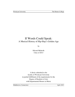 If Words Could Speak: A Musical History of Hip-Hop`s