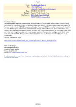 Aquatic Weed Control Notes