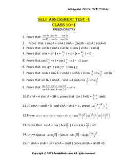 SELF ASSESSMENT TEST -4 Class 10+1