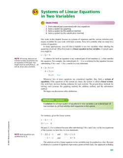 Systems of Linear Equations in Two Variables