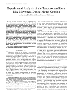 Experimental Analysis of the Temporomandibular Disc Movement