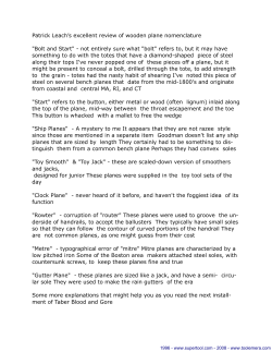 Patrick Leach`s excellent review of wooden plane nomenclature