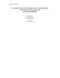 factors influencing residential water demand