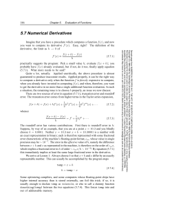 5.7 Numerical Derivatives