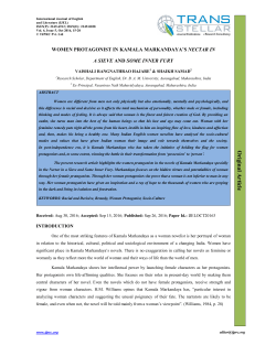 Women Protagonist in Kamala Markandaya`s Nectar in a Sieve and