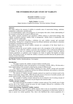 the interdisciplinary study of viability