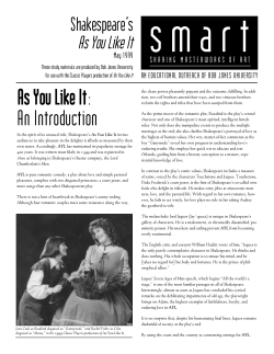 As You Like It: An Introduction