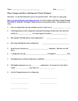 Phase Changes and How a Refrigerator Works Webquest