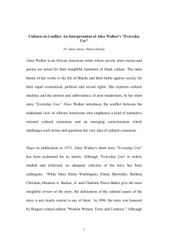 Cultures in Conflict: An Interpretation of Alice Walker`s "Everyday