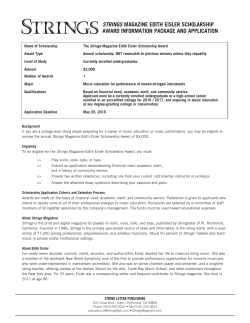 Strings Magazine Scholarship Application 2016