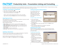 Productivity Suite - Presentation Linking and Formatting