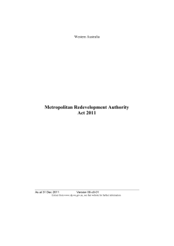 Metropolitan Redevelopment Authority Act 2011