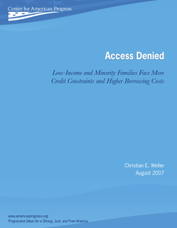 Low-Income and Minority Families Face More Credit Constraints