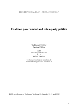 Coalition Government and Intra-Party Politics