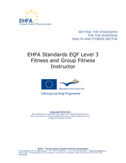 EHFA 2010 Level 3 Fitness and Group Fitness Instructor Standards