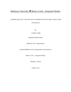 Gender Equality: Psycho-Social Perspectives on Girls` Education in