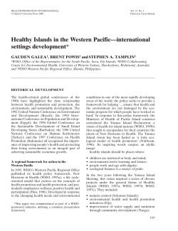 Healthy Islands in the Western Pacific
