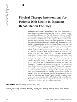 Physical Therapy Interventions for Patients With Stroke in Inpatient