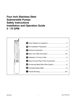 Four Inch Stainless Steel Submersible Pumps Safety