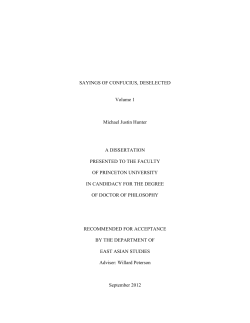 SAYINGS OF CONFUCIUS, DESELECTED Volume 1