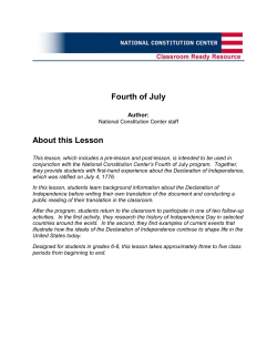Fourth of July About this Lesson