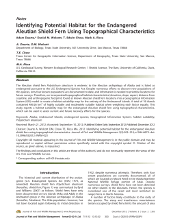 Identifying Potential Habitat for the Endangered Aleutian Shield Fern
