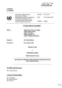 Decision on prosecutor`s request for review or reconsideration