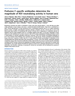 Prefusion F&ndash;specific antibodies determine the magnitude of RSV