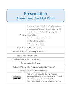 Informative Presentation Assessment Checklist
