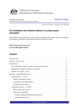 The Constitution and industrial relations: is a unitary system