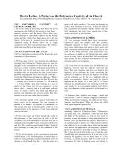 Martin Luther, A Prelude on the Babylonian Captivity of the Church