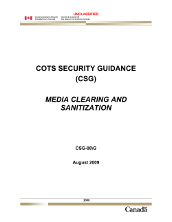 Media Clearing and Sanitization (CSG-08\G)