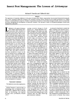Insect Pest Management: The Lesson of Liriomyza