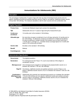 Immunizations for Adolescents (IMA)