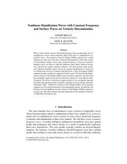 Nonlinear Hamiltonian waves with constant frequency and surface