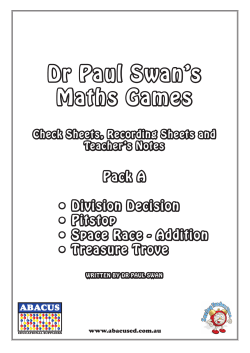Dr Paul Swan`s Maths Games