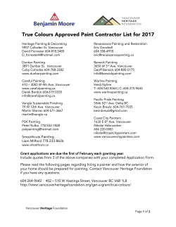 Approved List - Vancouver Heritage Foundation