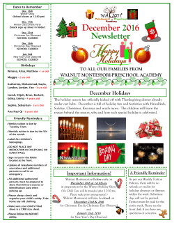 December 2016 Newsletter