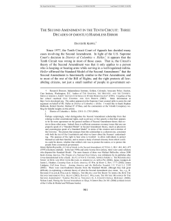 901 THE SECOND AMENDMENT IN THE TENTH CIRCUIT: THREE