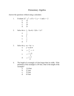 Elementary Algebra