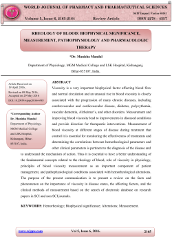 RHEOLOGY OF BLOOD: BIOPHYSICAL SIGNIFICANCE