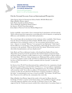 On the Ground Lessons from an International Perspective