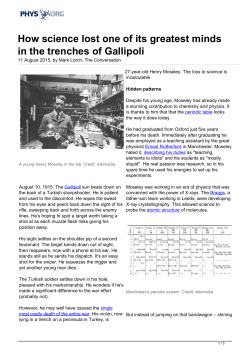 How science lost one of its greatest minds in the trenches