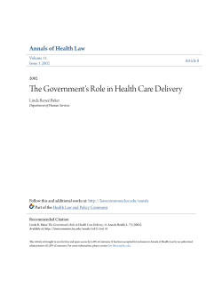 The Government`s Role in Health Care Delivery